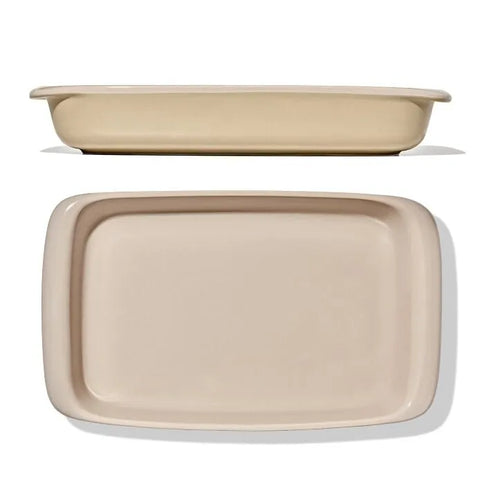 3 Qt Rectangular Stoneware Baking Dish - Biscuit