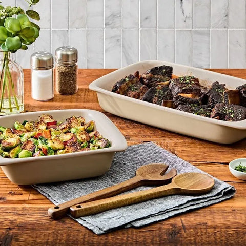 2 Qt Square Stoneware Baking Dish - Biscuit