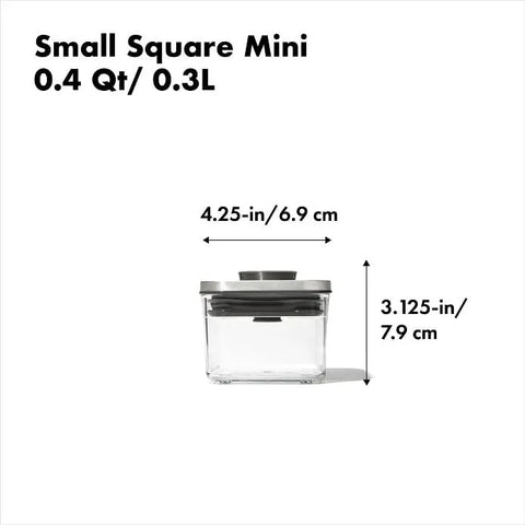 Steel POP Container - Small Square Mini (0.4 Qt)