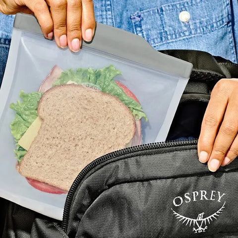 Silicone Reusable Bag  Sandwich (28 oz) - Fog