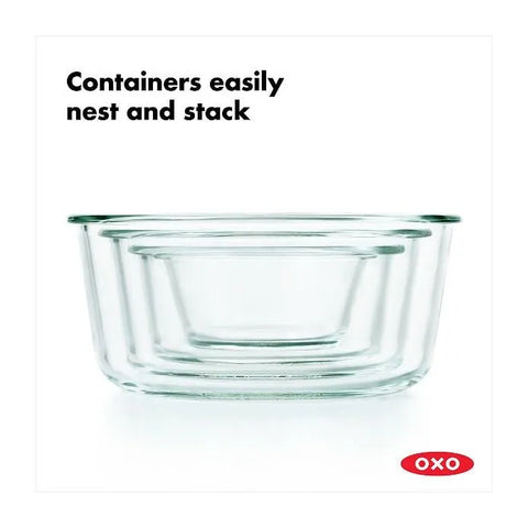 8 Piece Smart Seal Glass Round Container Set