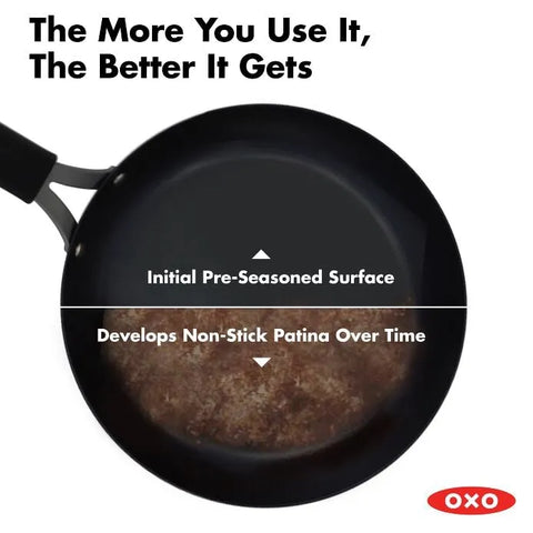 Carbon Steel Obsidian Series 10-Inch Frypan with Silicone Sleeve