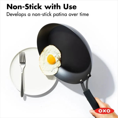 Carbon Steel Obsidian Series 10-Inch Frypan with Silicone Sleeve