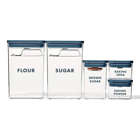 8-Piece Prelabeled Baking POP Container Set – Storm Blue
