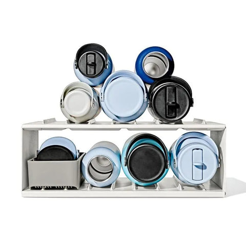 Water Bottle Organizer with Accessory Bin