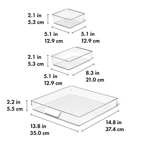 3-piece Refrigerator Tray Set