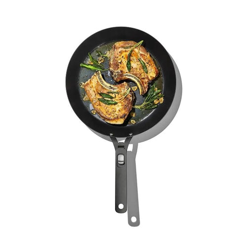 Outdoor 12-inch Carbon Steel Pan with Removable Handle