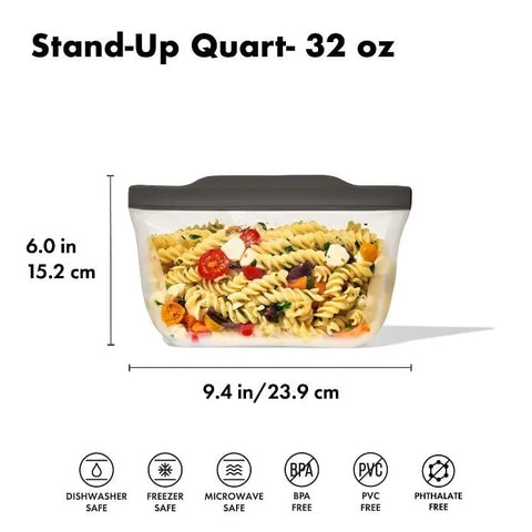 Outdoor Silicone Reusable Stand Up Bag Quart (32 oz)