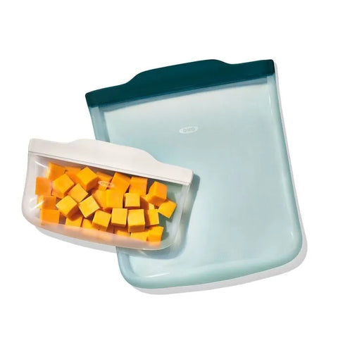 Silicone Reusable Bag - 4 Piece Starter Set - Oat/Lagoon
