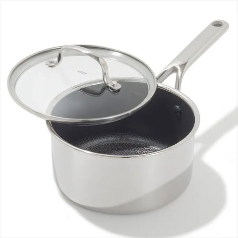 Trident Hybrid Non-Stick Stainless Steel 2.5 Qt Saucepan with Lid