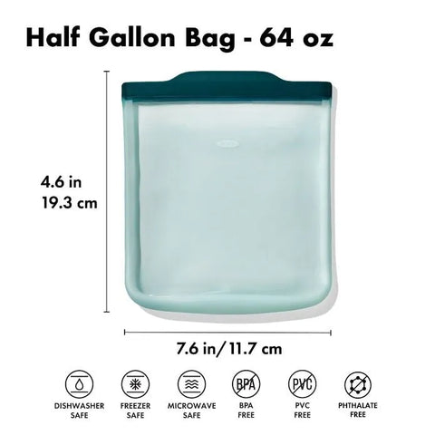 Silicone Reusable Bag - Half Gallon Bag (64 oz) - Lagoon