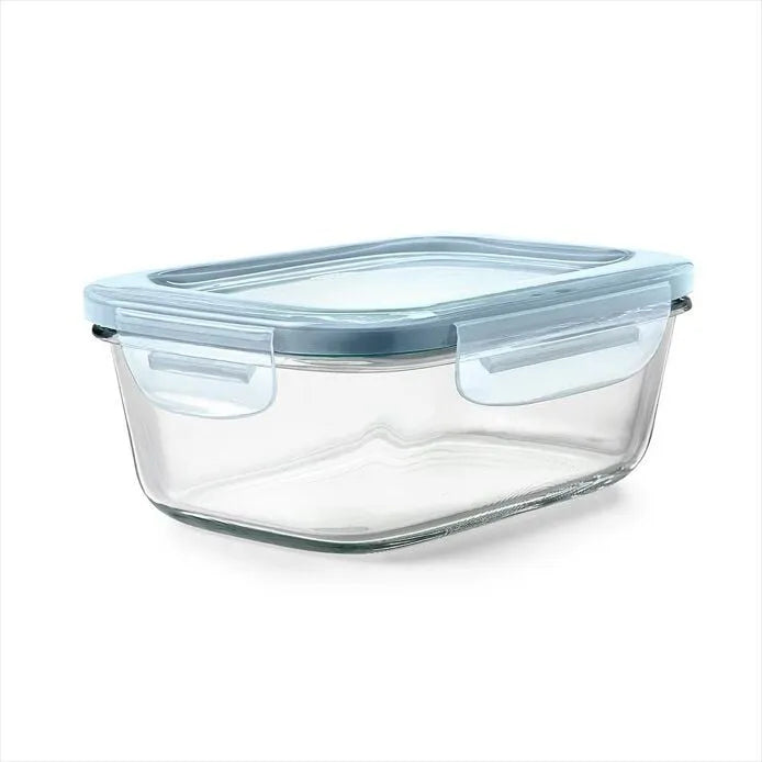 Smart Seal 3.5-Cup Glass Rectangle Container - Arctic Blue