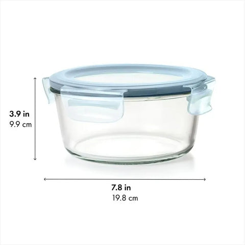 Smart Seal 7-Cup Glass Round Container - Arctic Blue