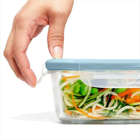 Smart Seal 3.5-Cup Glass Rectangle Container - Arctic Blue