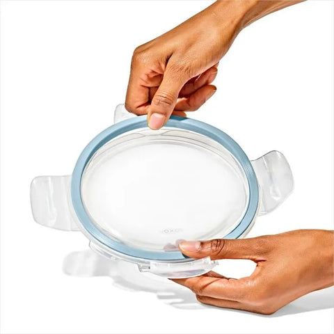 Smart Seal 7-Cup Glass Round Container - Arctic Blue